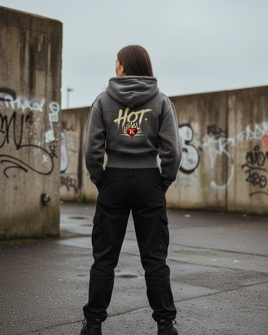 Vintage Washed Cropped Fleece Hoodie – Women's