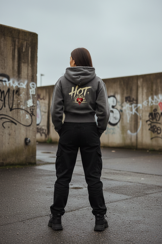 Vintage Washed Cropped Fleece Hoodie – Women's