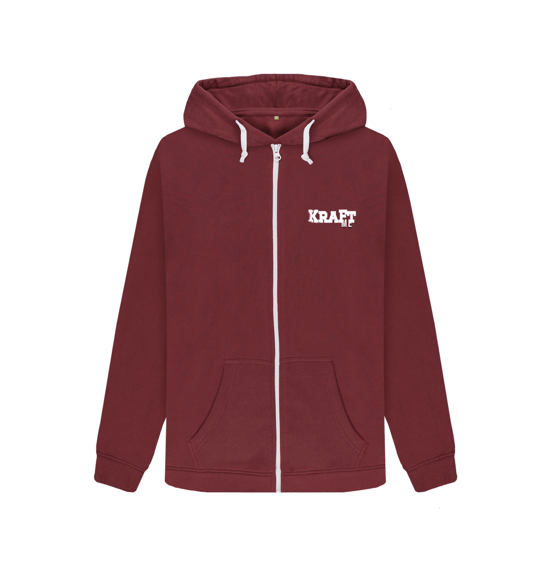 Red Wine Zip hoody Front