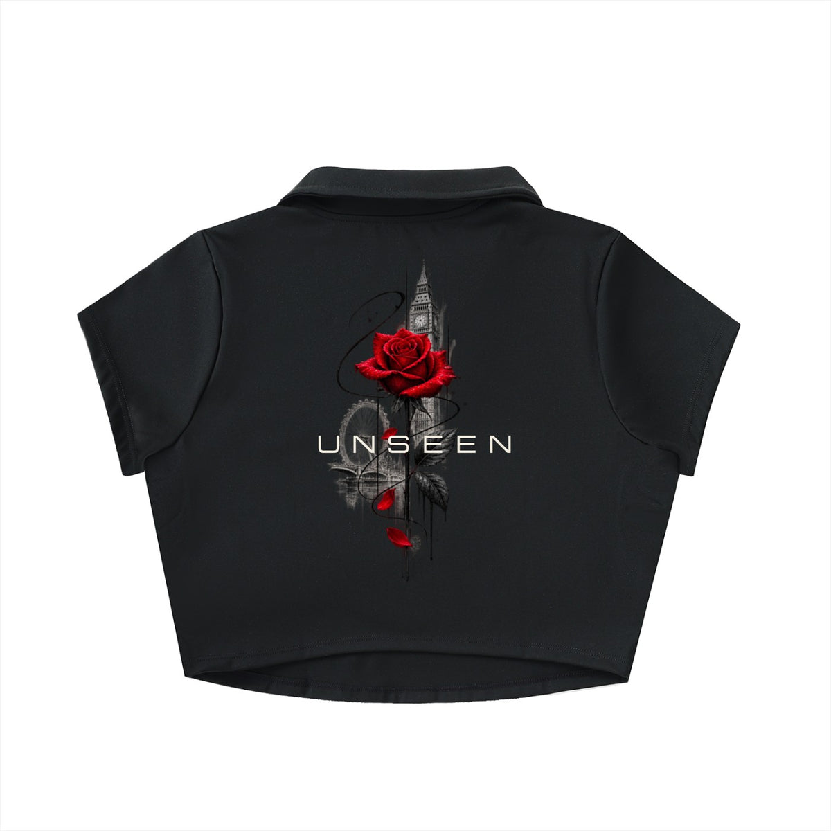 Urban Form Women's Shirts & Tops — V-Neck Lapel Crop Top