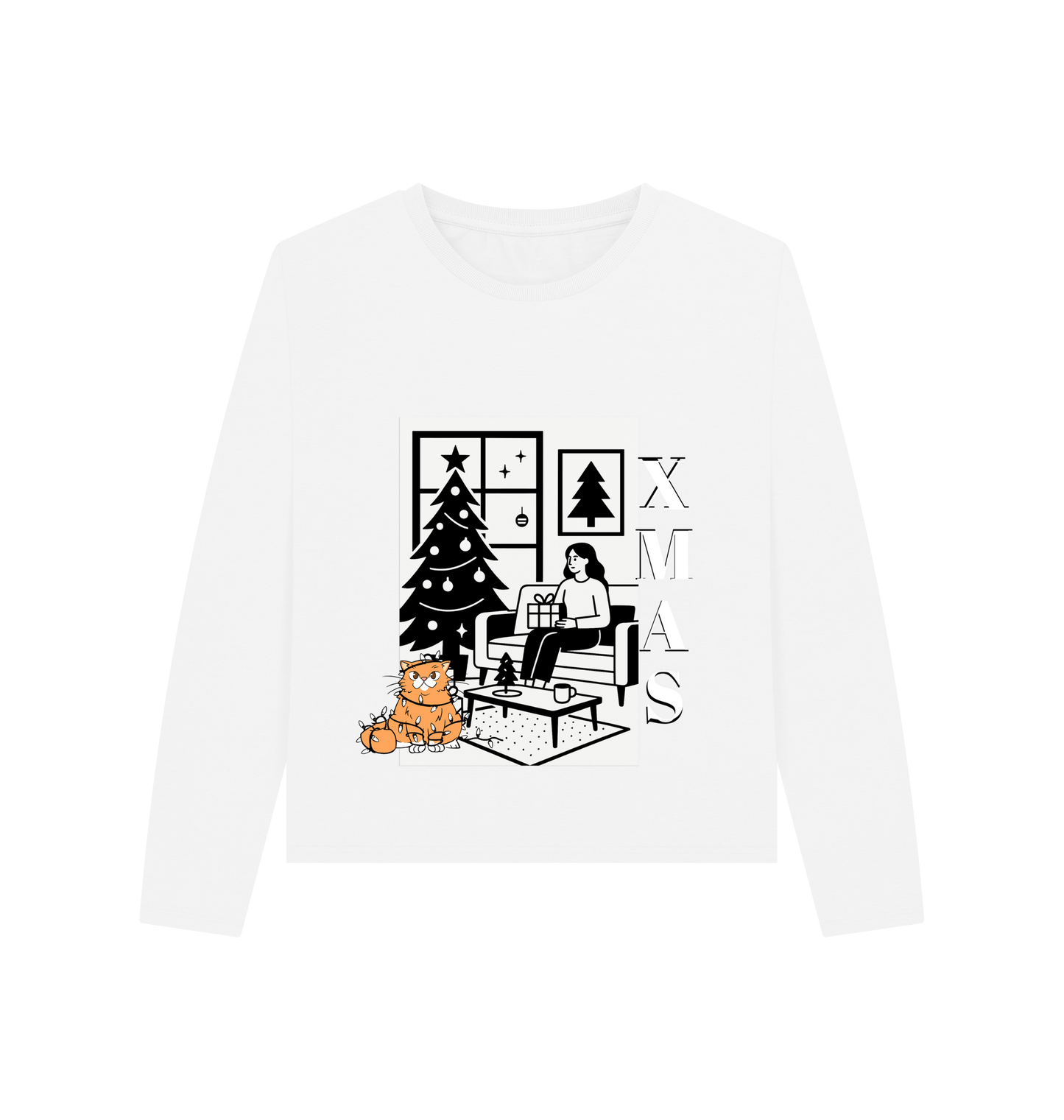 White Printed T-shirt Front