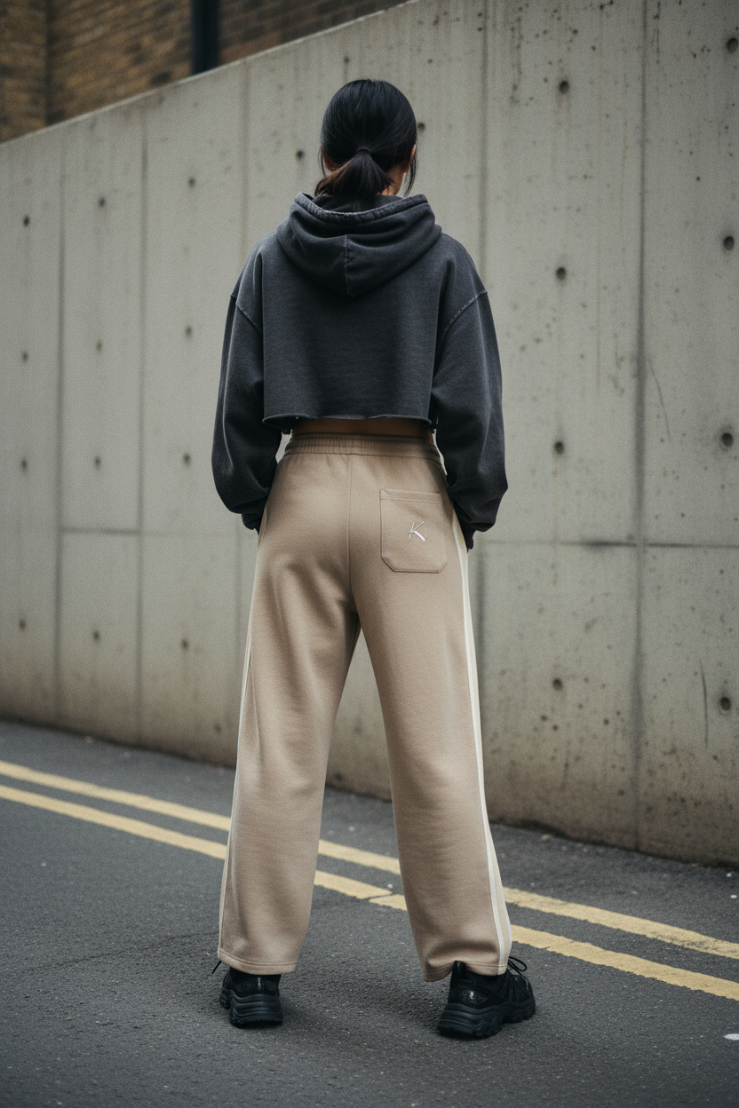 Side-Stripe Straight-Leg Pants