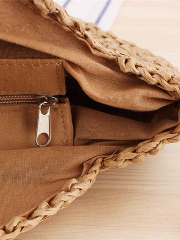 Women's Round Shoulder Straw Woven bag - Premium Bags from Craftklart Dropship - Just $8.99! Shop now at Craftklart.store