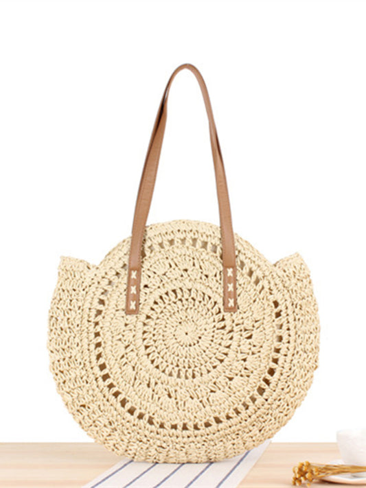Women's Round Shoulder Straw Woven bag - Premium Bags from Craftklart Dropship - Just $8.99! Shop now at Craftklart.store