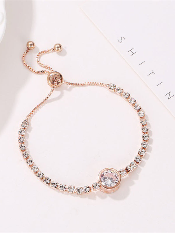 Fashion Rose Gold Heart Zircon Bracelet Simple - Premium Bracelet from kakaclo - Just $5.16! Shop now at Craftklart.store