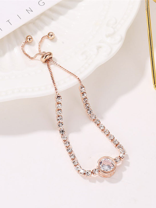 Fashion Rose Gold Heart Zircon Bracelet Simple - Premium Bracelet from kakaclo - Just $5.16! Shop now at Craftklart.store