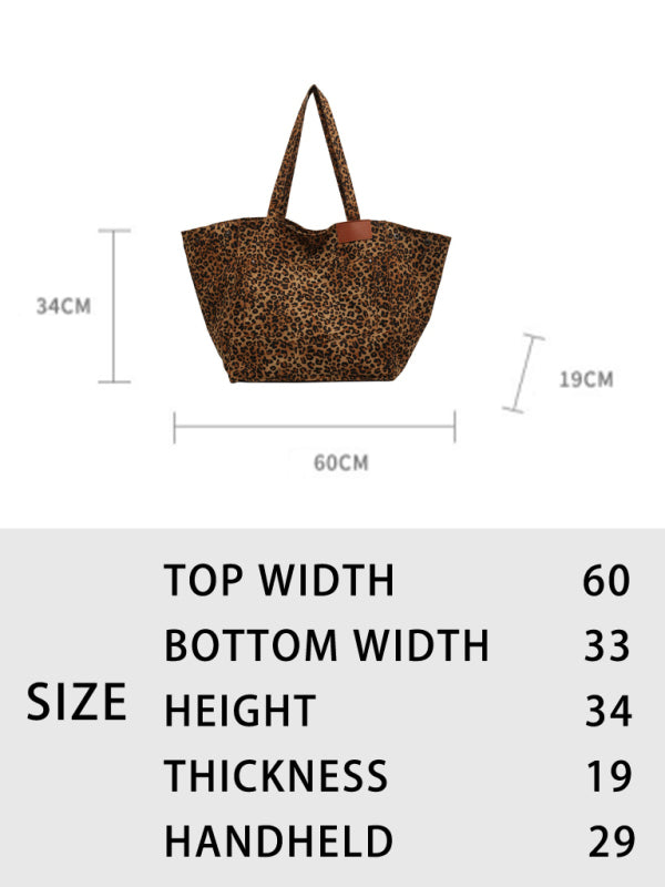 New leopard print canvas tote large capacity portable commuter bag - Premium Bag from kakaclo - Just $11.87! Shop now at Craftklart.store