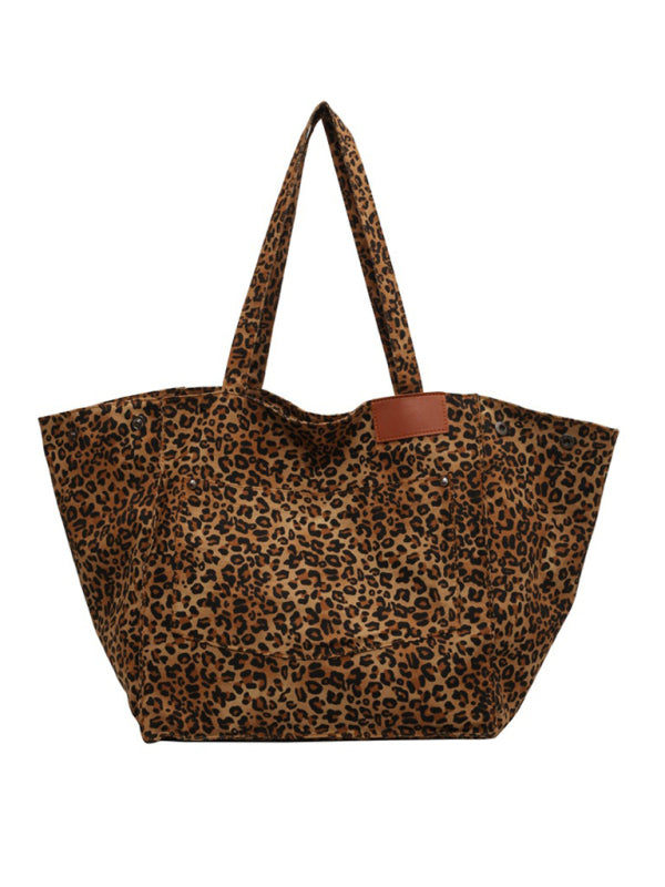 New leopard print canvas tote large capacity portable commuter bag - Premium Bag from kakaclo - Just $11.87! Shop now at Craftklart.store