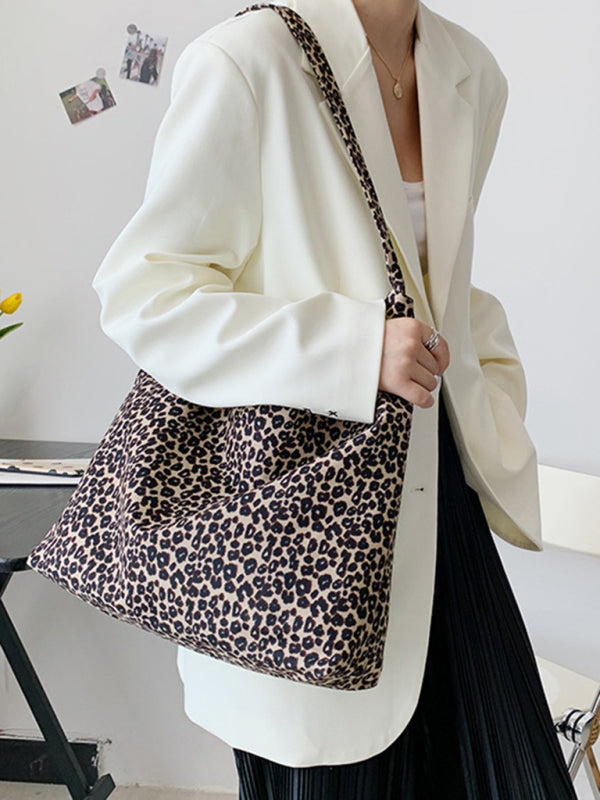 New Leopard Print Shoulder Bag Canvas Shopping Bag - Premium Bag from kakaclo - Just $8.22! Shop now at Craftklart.store