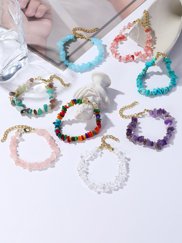 Bohemian Colorful Gravel Bracelet Natural Stone Bracelet - Premium Bracelet from Craftklart Dropship - Just $5.35! Shop now at Craftklart.store