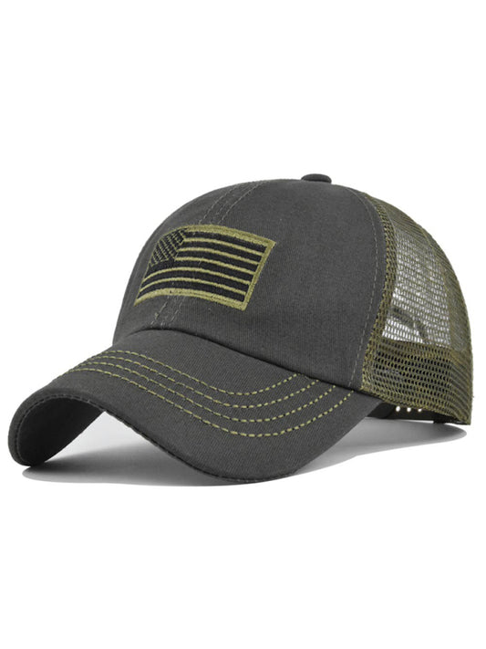 American flag embroidered camouflage cap mesh cap baseball cap visor - Premium Hats from kakaclo - Just $6.92! Shop now at Craftklart.store