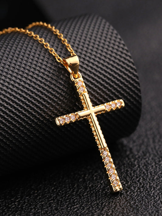 Fashionable Hip-hop Electroplated Micropaved Zirconia Cross Pendant Necklace - Premium Necklace from Craftklart Dropship - Just $5.36! Shop now at Craftklart.store