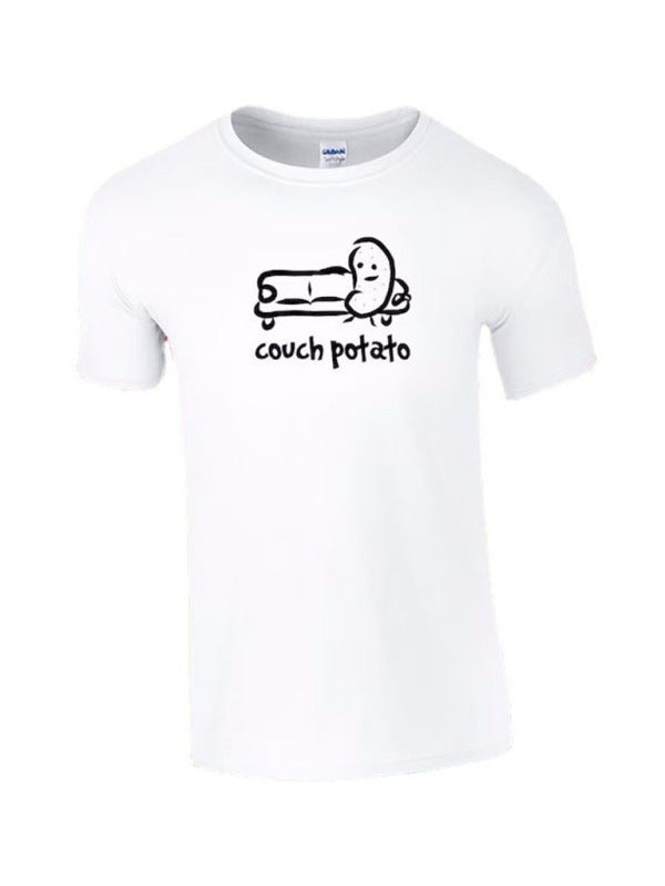 Men's COUCH POTATO Print Short Sleeve Round Neck T-Shirt - Premium T-Shirt from Craftklart Dropship - Just $9.98! Shop now at Craftklart.store