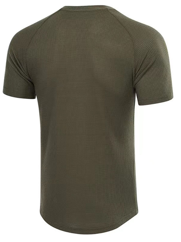 Men's Short Sleeve T-Shirt Muscle Fitted T Shirt Gym Workout Athletic Tee - Premium T-shirt from kakaclo - Just $11.47! Shop now at Craftklart.store