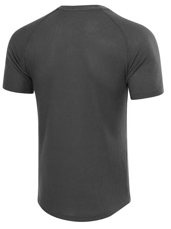 Men's Short Sleeve T-Shirt Muscle Fitted T Shirt Gym Workout Athletic Tee - Premium T-shirt from kakaclo - Just $11.47! Shop now at Craftklart.store