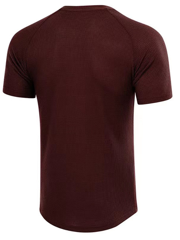 Men's Short Sleeve T-Shirt Muscle Fitted T Shirt Gym Workout Athletic Tee - Premium T-shirt from kakaclo - Just $11.47! Shop now at Craftklart.store