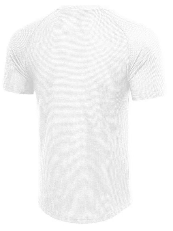 Men's Short Sleeve T-Shirt Muscle Fitted T Shirt Gym Workout Athletic Tee - Premium T-shirt from kakaclo - Just $11.47! Shop now at Craftklart.store