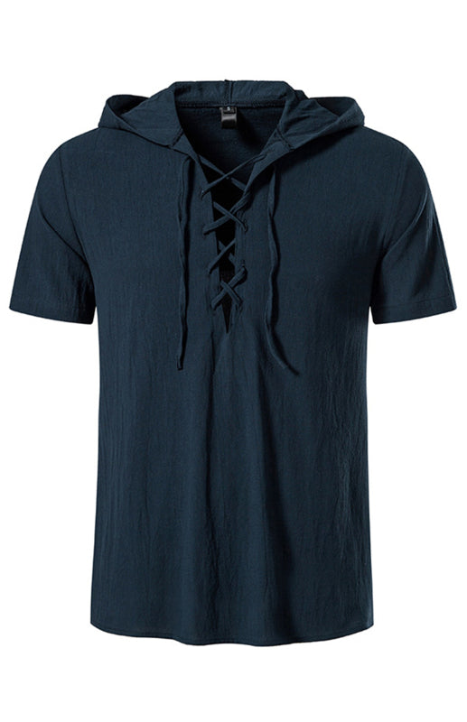 Men's Spring/Summer Fashion Solid Color Hooded Short Sleeve T-Shirt Top - Premium Hoodie from kakaclo - Just $15.18! Shop now at Craftklart.store
