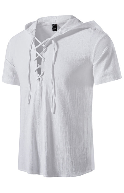Men's Spring/Summer Fashion Solid Color Hooded Short Sleeve T-Shirt Top - Premium Hoodie from kakaclo - Just $15.18! Shop now at Craftklart.store