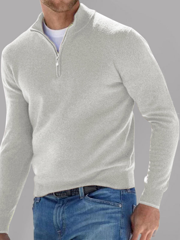 Long Sleeve V Neck Wool Fleece Zipper Men's Casual Top Polo Shirt - Premium Polo from Craftklart Dropship - Just $17.87! Shop now at Craftklart.store