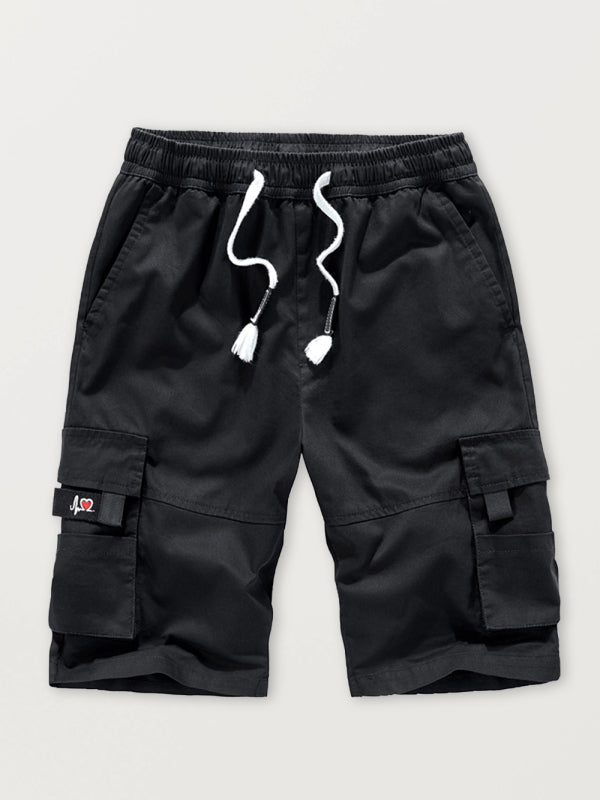 Men's Black Solid Color Casual Multi-Pocket Cargo Shorts - Premium Cargo Shorts from Craftklart Dropship - Just $12.54! Shop now at Craftklart.store