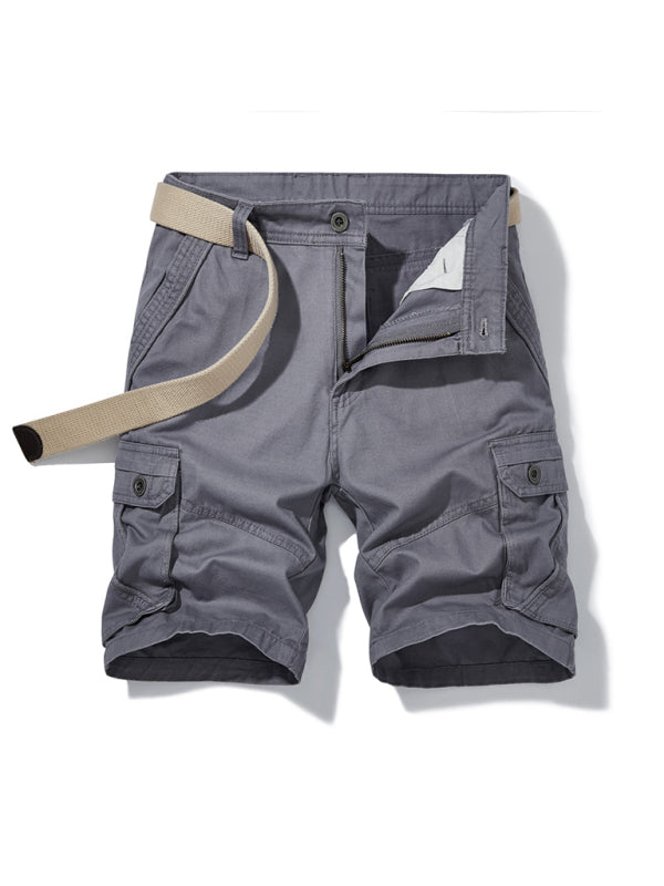 Men's Solid Color Casual Multi-Pocket Cargo Shorts（Without Belt） - Premium Cargo Shorts from kakaclo - Just $16.79! Shop now at Craftklart.store