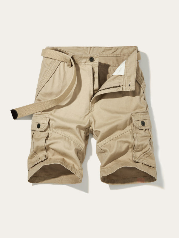 Men's Solid Color Casual Multi-Pocket Cargo Shorts（Without Belt） - Premium Cargo Shorts from kakaclo - Just $16.79! Shop now at Craftklart.store