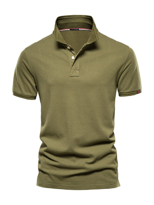 Men's solid color lapel casual short-sleeved POLO shirt - Premium Polo Shirt from kakaclo - Just $16.54! Shop now at Craftklart.store