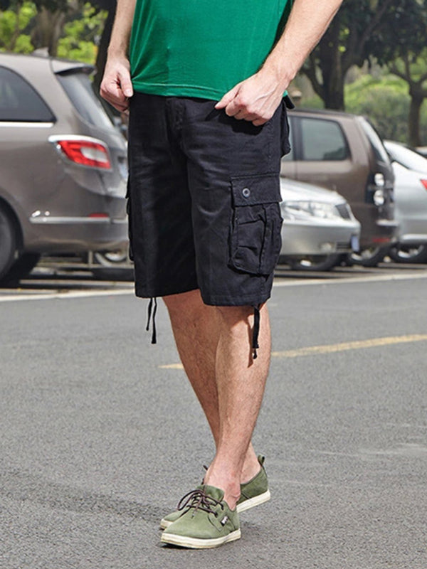 Men's Straight Leg Cropped Cargo Pants - Premium Cargo Shorts from kakaclo - Just $14.95! Shop now at Craftklart.store