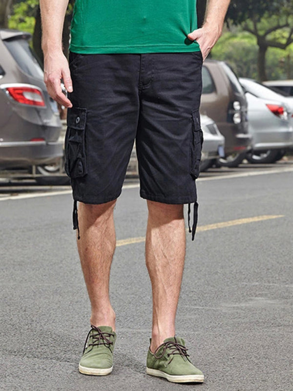 Men's Straight Leg Cropped Cargo Pants - Premium Cargo Shorts from kakaclo - Just $14.95! Shop now at Craftklart.store