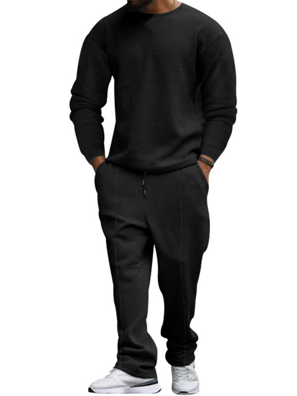 Men's New Long-sleeved Trousers Round-neck Casual Suit - Premium Sets from kakaclo - Just $19! Shop now at Craftklart.store