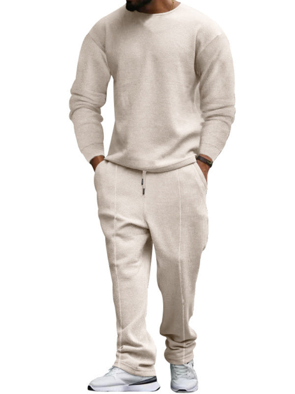 Men's New Long-sleeved Trousers Round-neck Casual Suit - Premium Sets from kakaclo - Just $19! Shop now at Craftklart.store