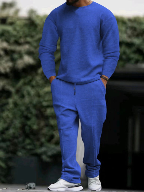 Men's New Long-sleeved Trousers Round-neck Casual Suit - Premium Sets from kakaclo - Just $19! Shop now at Craftklart.store