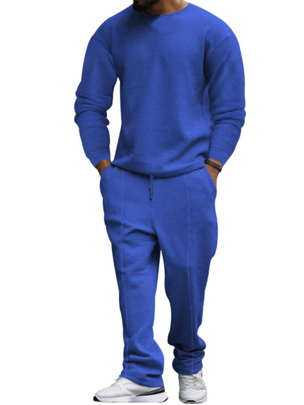 Men's New Long-sleeved Trousers Round-neck Casual Suit - Premium Sets from kakaclo - Just $19! Shop now at Craftklart.store