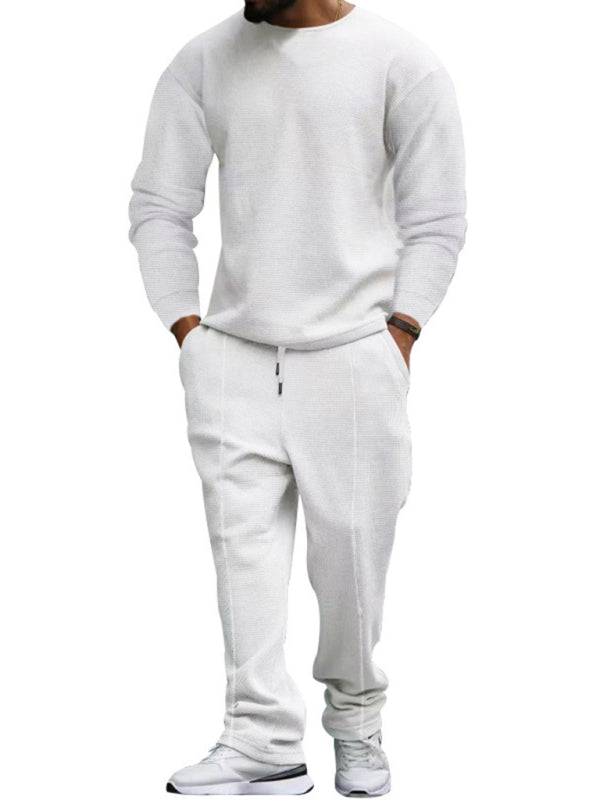 Men's New Long-sleeved Trousers Round-neck Casual Suit - Premium Sets from kakaclo - Just $19! Shop now at Craftklart.store