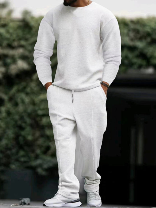 Men's New Long-sleeved Trousers Round-neck Casual Suit - Premium Sets from kakaclo - Just $19! Shop now at Craftklart.store
