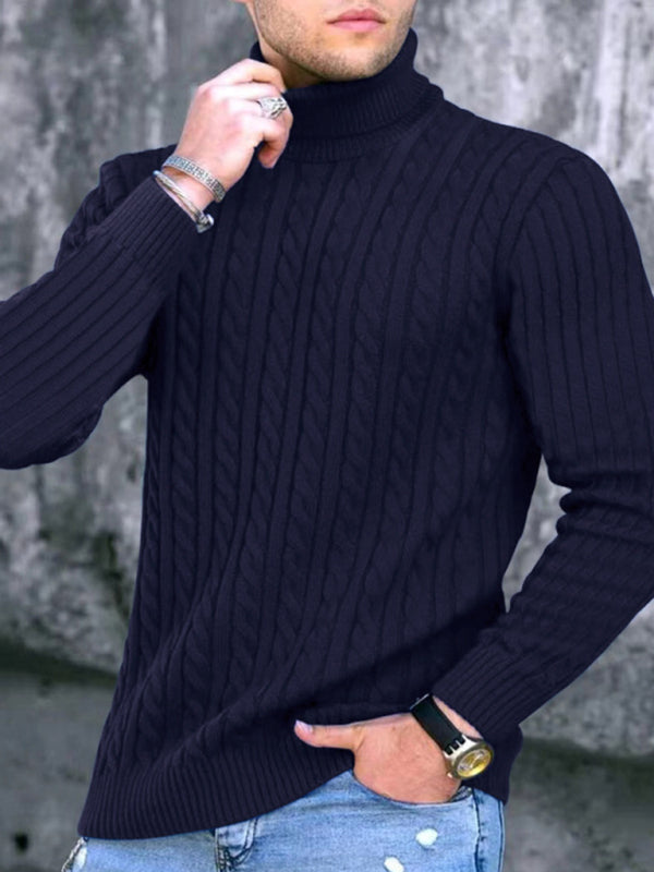 Men's Turtleneck Casual Tight Stretch Sweater