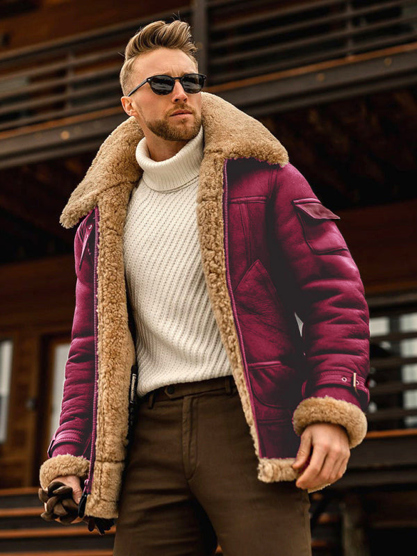 Men's Fur One-piece Thickened Mid-length Jacket - Premium Jacket from Craftklart Dropship - Just $39.98! Shop now at Craftklart.store