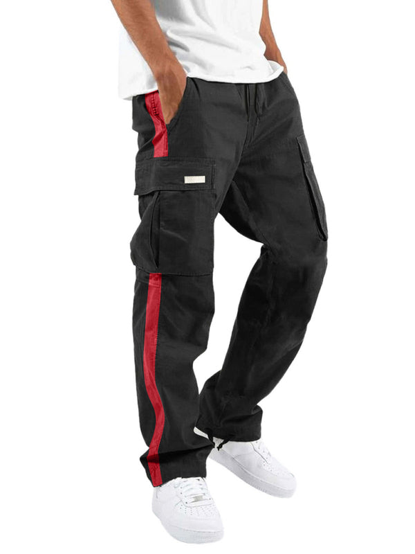 Men's New Fashionable Casual Drawstring Pockets Color-blocked Overalls Trousers - Premium Pants from Craftklart Dropship - Just $15.96! Shop now at Craftklart.store