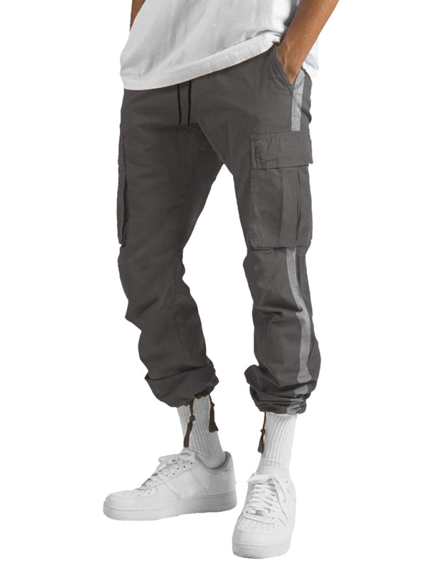 Men's New Fashionable Casual Drawstring Pockets Color-blocked Overalls Trousers - Premium Pants from Craftklart Dropship - Just $15.96! Shop now at Craftklart.store