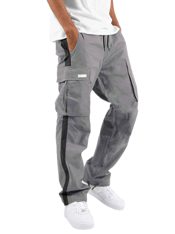 Men's New Fashionable Casual Drawstring Pockets Color-blocked Overalls Trousers - Premium Pants from Craftklart Dropship - Just $15.96! Shop now at Craftklart.store