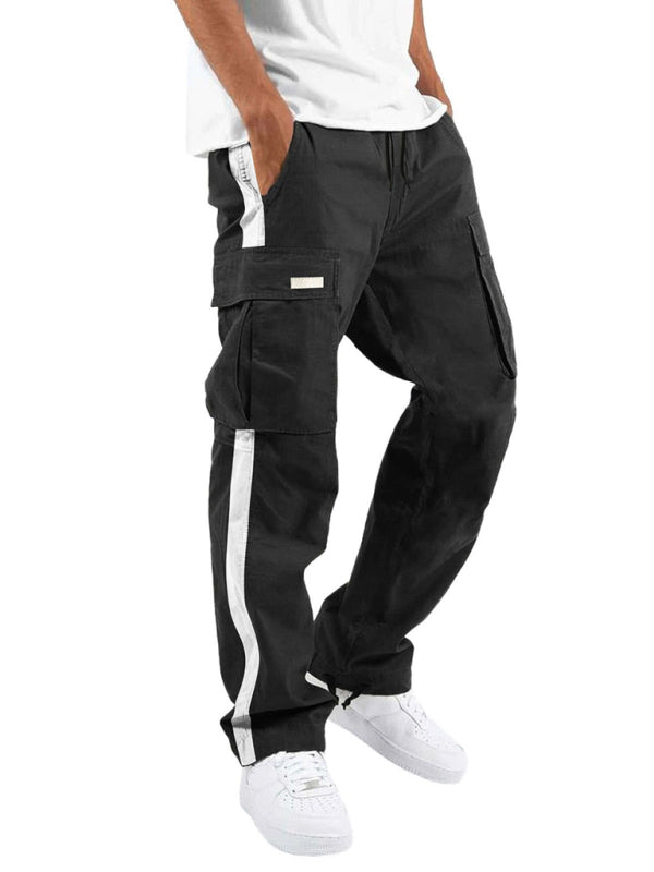 Men's New Fashionable Casual Drawstring Pockets Color-blocked Overalls Trousers - Premium Pants from Craftklart Dropship - Just $15.96! Shop now at Craftklart.store