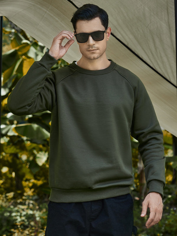 Men's Casual Raglan Sleeve Crew Neck Sweatshirt - Premium Sweatshirt from Craftklart Dropship - Just $15.89! Shop now at Craftklart.store