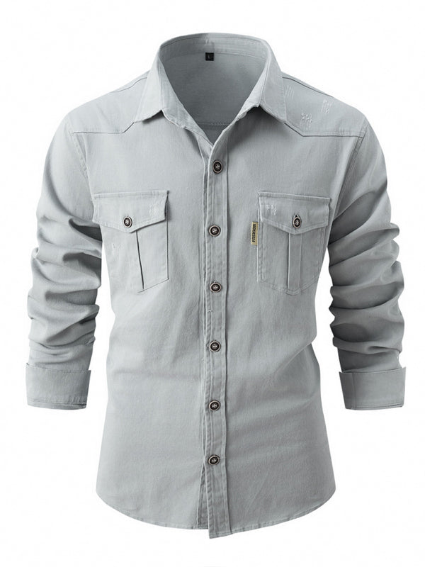 Men's Casual Fashion Business Long Sleeve Shirt - Premium Shirt from kakaclo - Just $18.98! Shop now at Craftklart.store
