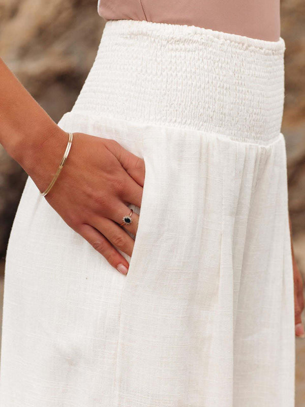 Women's Casual Wide-leg Slub Cotton Loose Trousers - Premium Pants from kakaclo - Just $9.98! Shop now at Craftklart.store
