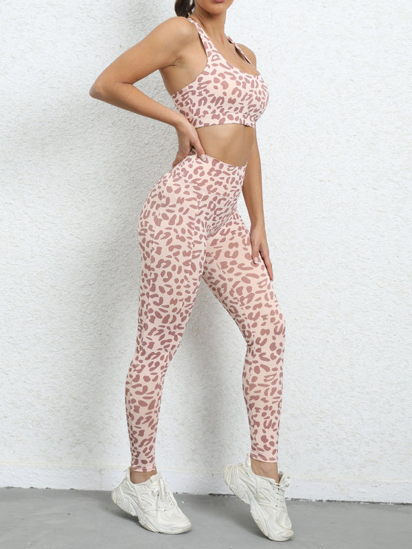 Leopard Print Beautiful Back Tight Sports Set - Premium Sets from Craftklart Dropship - Just $15.78! Shop now at Craftklart.store