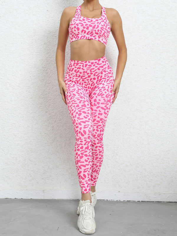 Leopard Print Beautiful Back Tight Sports Set - Premium Sets from Craftklart Dropship - Just $15.78! Shop now at Craftklart.store