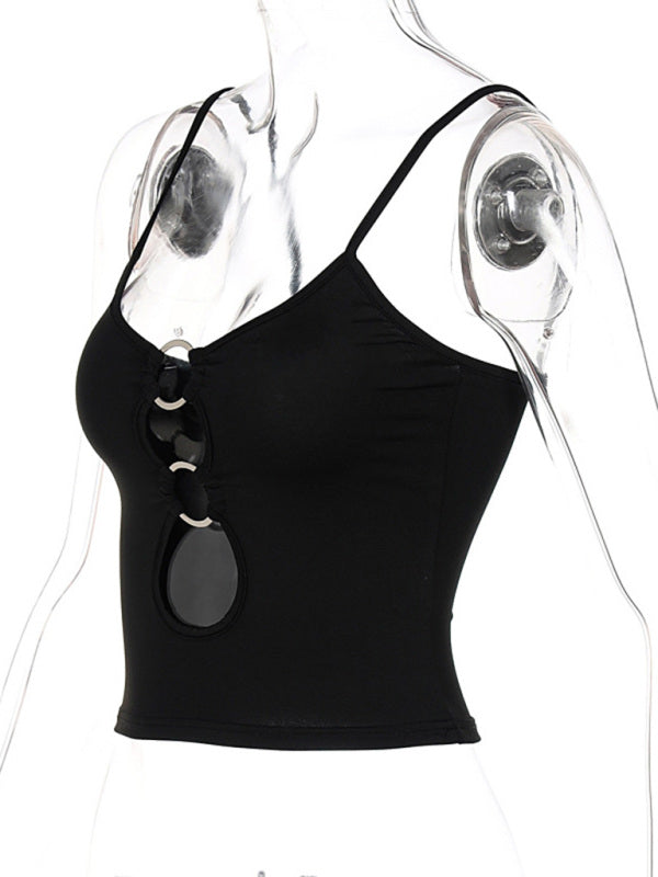 Fashionable Chest Hollow Out Navel Slimming Camisole Top - Premium Shirts & Tops from kakaclo - Just $7.95! Shop now at Craftklart.store