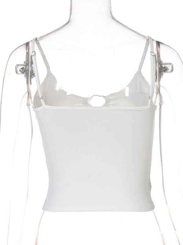 Fashionable Chest Hollow Out Navel Slimming Camisole Top - Premium Shirts & Tops from kakaclo - Just $7.95! Shop now at Craftklart.store