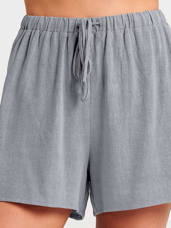 Women's Sleeveless Loose Cotton Linen Top & Shorts Set - Premium Set from Craftklart Dropship - Just $16.94! Shop now at Craftklart.store